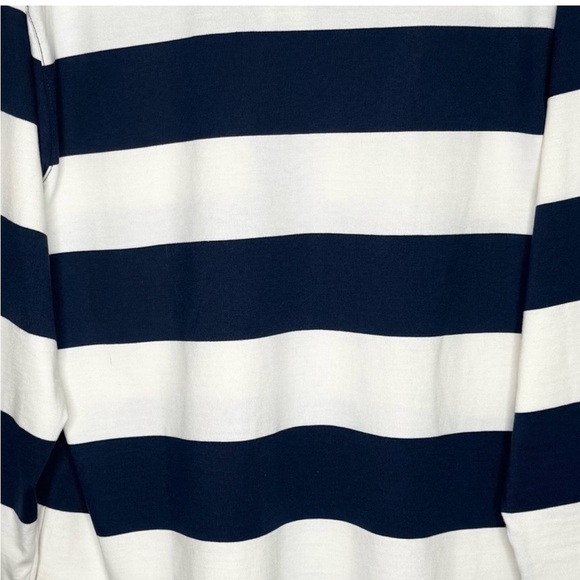 The Savile Row Company, Striped Long Sleeve Rugby Shirt, Navy/White, Size M, NWT - Picture 5 of 11